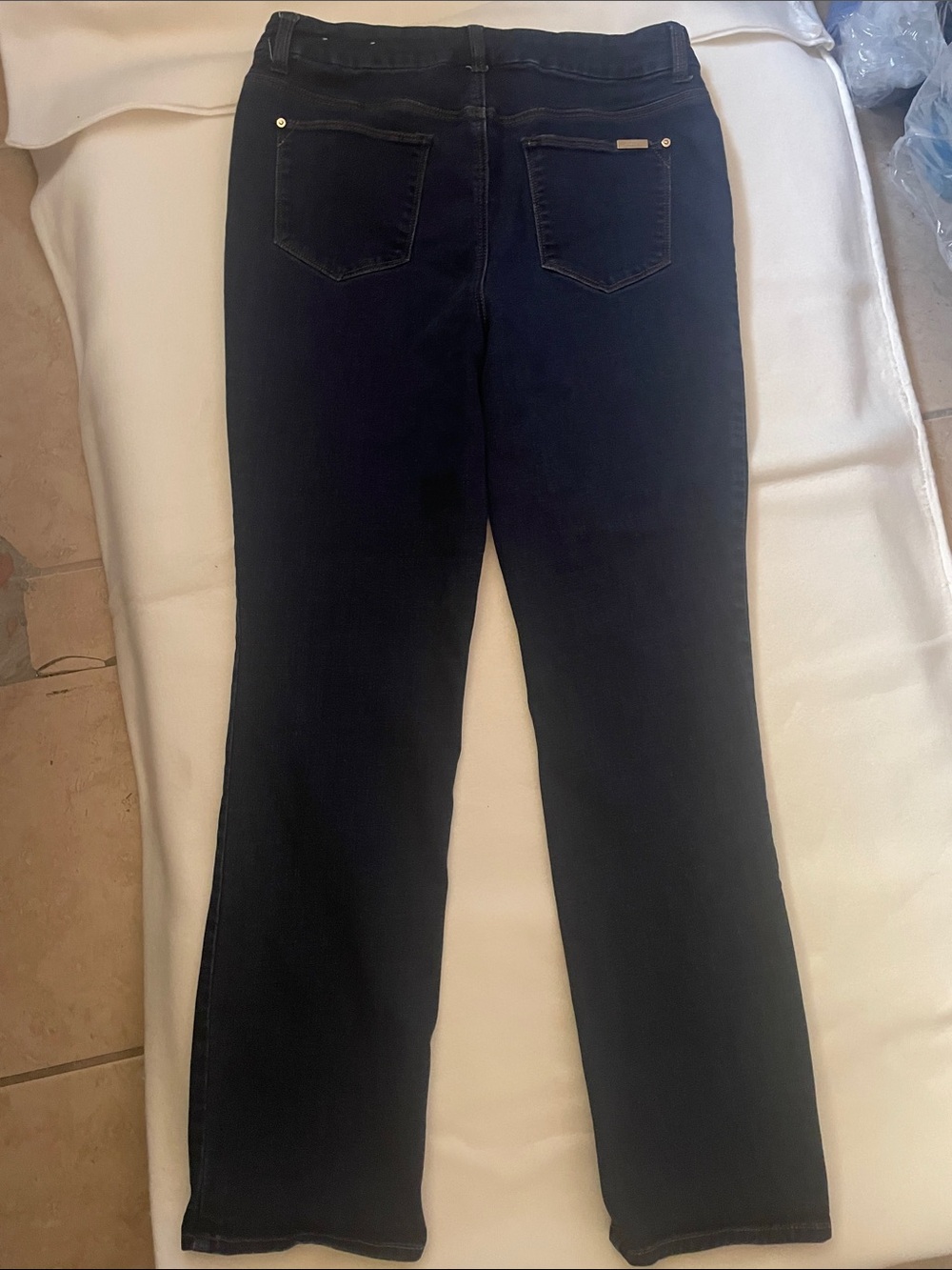 Chico's Women’s Navy Straight Leg Jeans - Picture 2 of 4